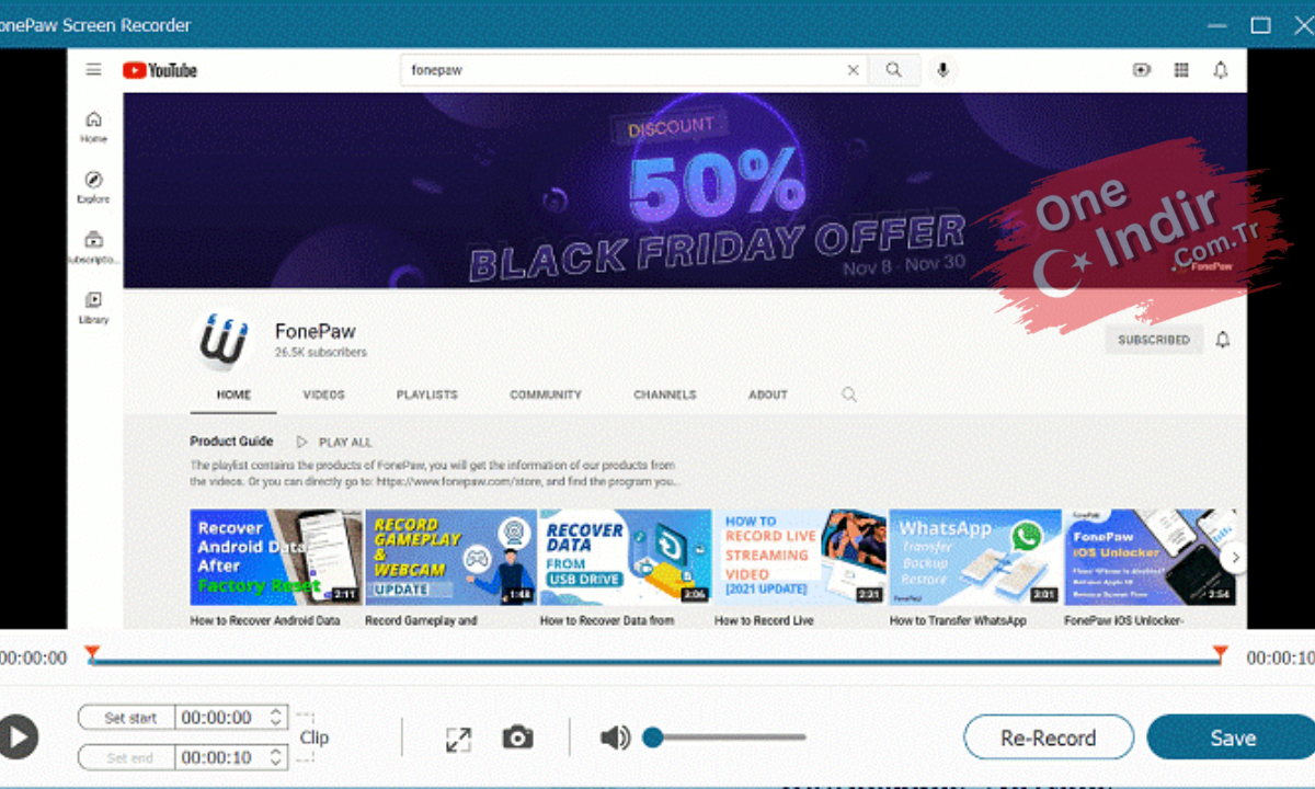 FonePaw Screen Recorder Full PC Türkçe
