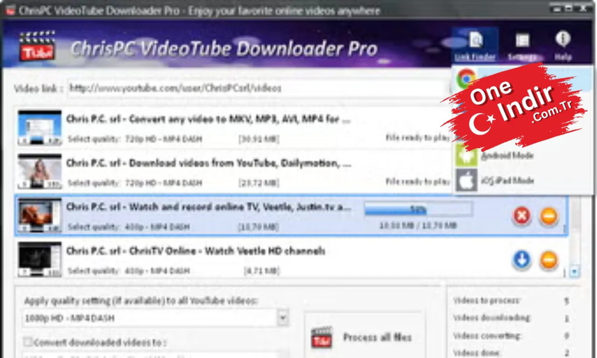 ChrisPC VideoTube Downloader Pro PC Türkçe