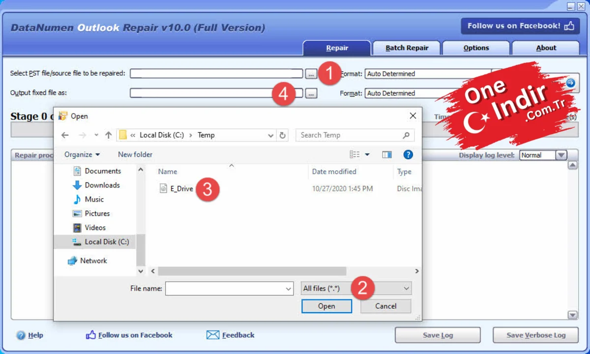 DataNumen Outlook Repair PC Türkçe