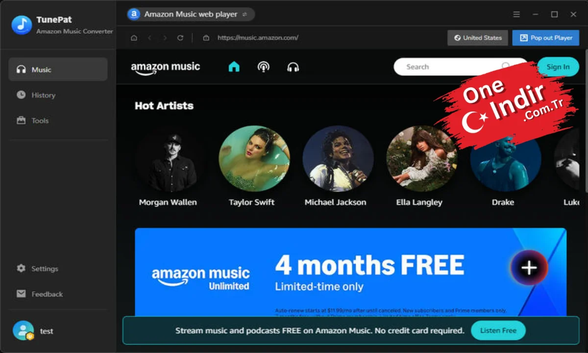 TunePat Amazon Music Converter PC Türkçe