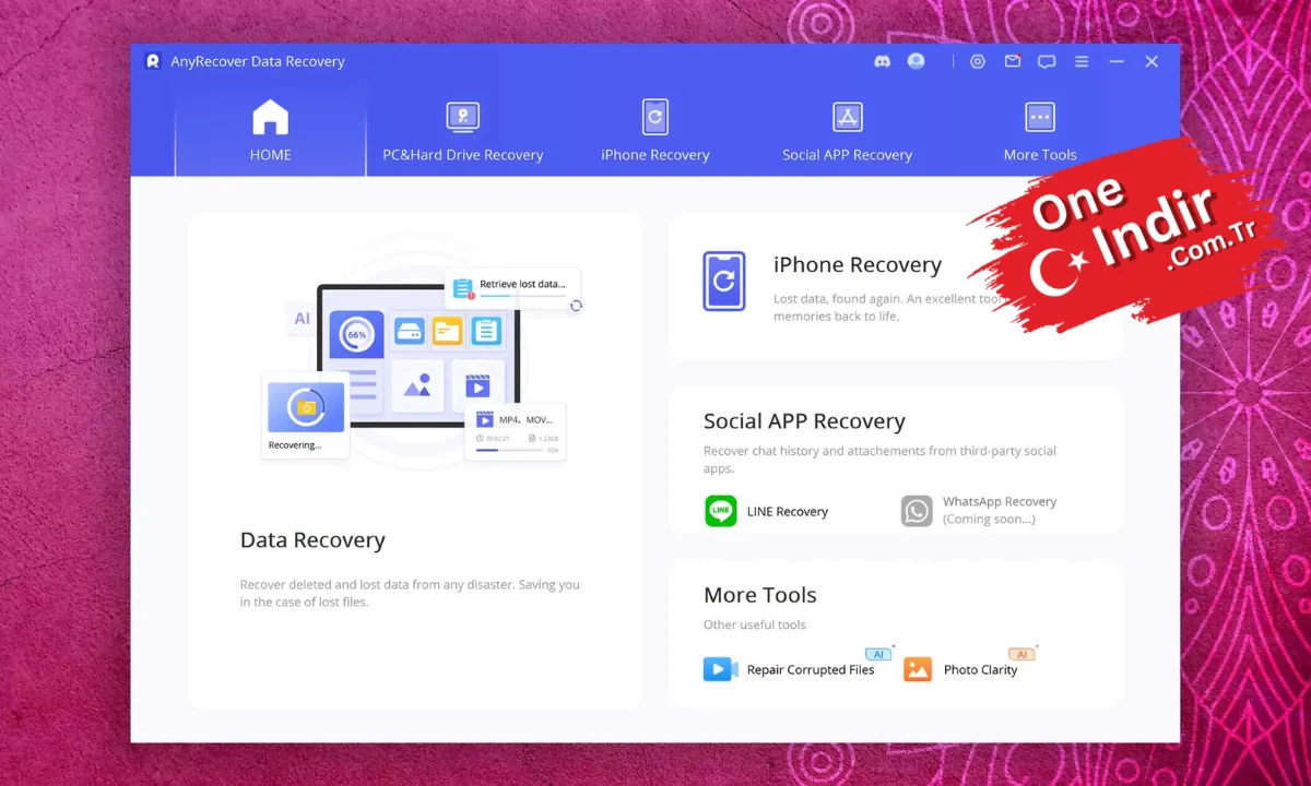 iMyFone AnyRecover PC Türkçe